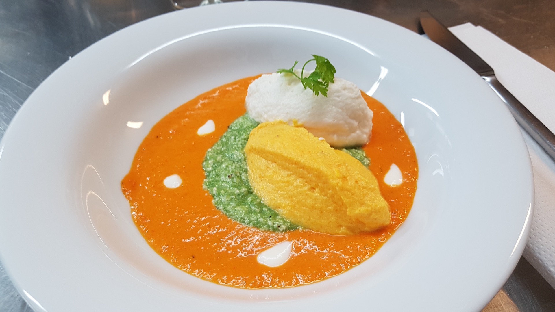 Quenelles de mousse de légumes