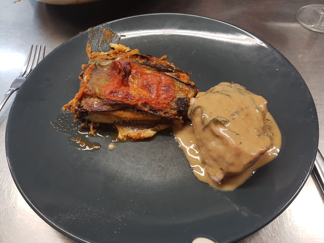 Grenadins de veau à la sauge & parmesane d’aubergine