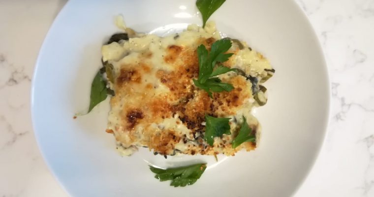 Gratin de poisson aux épinards